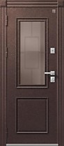 Дверь входная для улицы Т-1 Premium с терморазрывом и стеклопакетом, ковкой, стекло Bronze, внешняя медный муар, Центурион